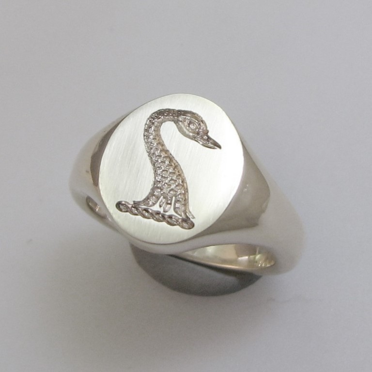 Swan stamp on ring hotsell