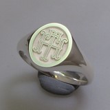 relief engraved initial ring