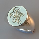two initials diaganol signet ring